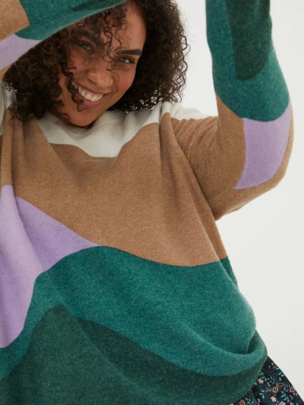 FatFace Abstract Future Wool Blend Jumper